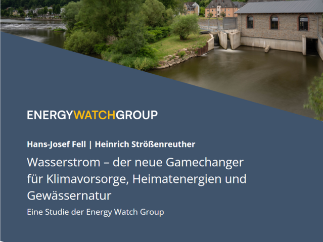 Energy Watch Group-Studie: 28 TWh Wasserkraft alleine in Deutschland mittelfristig durch Repowering, Modernisierung und Reaktivierung historischer Standorte realisierbar