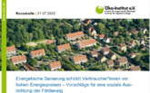Öko-Institut und Deutsche Umwelthilfe: Sanierung energetisch schlechter Häuser schützt besonders Menschen mit geringem Einkommen