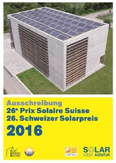 26. Schweizer Solarpreis: Anmeldefrist bis 15. April 2016